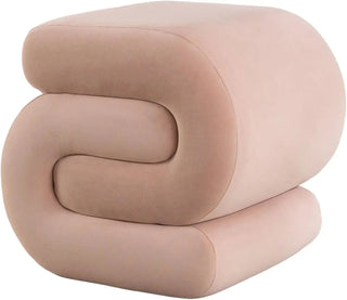 Sgabello Forma Particolare Innovativa Poggiapiedi Velluto Legno Imbottitura-INTERIOR DREAM DESIGN