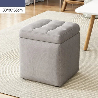 Sgabello Materiale Tessuto Diverse Colorazioni Comodo Resistente Salva Spazio Organizer-INTERIOR DREAM DESIGN