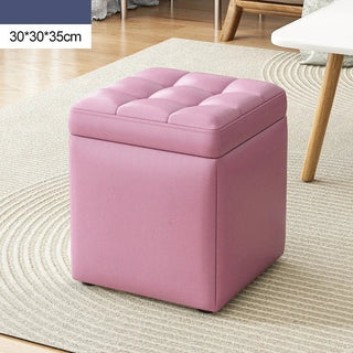 Sgabello Materiale Tessuto Diverse Colorazioni Comodo Resistente Salva Spazio Organizer-INTERIOR DREAM DESIGN