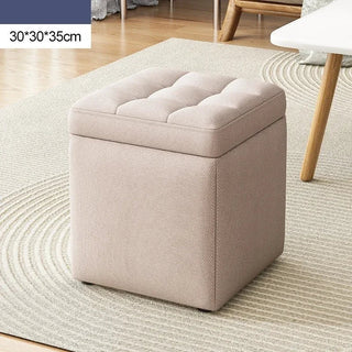 Sgabello Materiale Tessuto Diverse Colorazioni Comodo Resistente Salva Spazio Organizer-INTERIOR DREAM DESIGN