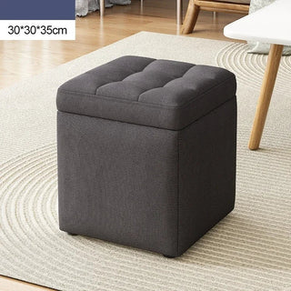 Sgabello Materiale Tessuto Diverse Colorazioni Comodo Resistente Salva Spazio Organizer-INTERIOR DREAM DESIGN