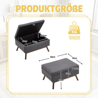 Sgabello Materiale Tessuto Diverse Colorazioni Grandi Capacità Comodo Salva Spazio Arredo Casa-INTERIOR DREAM DESIGN