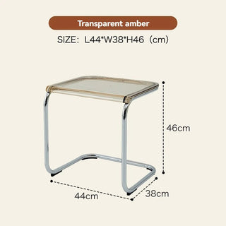 Sgabello Piccole Dimensioni Diversi Colori Materiale Plastica Metallo Trasparente Effetto Vetro-INTERIOR DREAM DESIGN