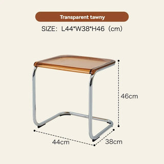 Sgabello Piccole Dimensioni Diversi Colori Materiale Plastica Metallo Trasparente Effetto Vetro-INTERIOR DREAM DESIGN