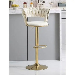 Sgabello Regolabile Velluto Acciaio Diversi Colori Salotto Decorazione Casa Resistenti Comodi Utili-INTERIOR DREAM DESIGN