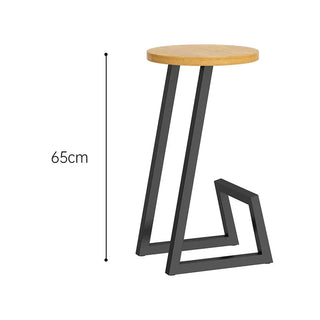 Sgabello Salotto Particolare Metallo Legno Diversi Colori Resistente Pratico-INTERIOR DREAM DESIGN