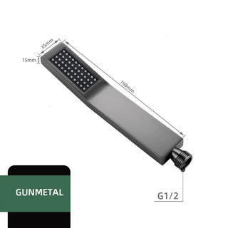 Soffione Doccia Rettangolare Flusso Potente Diversi Colori Accessori Bagno Resistente-INTERIOR DREAM DESIGN