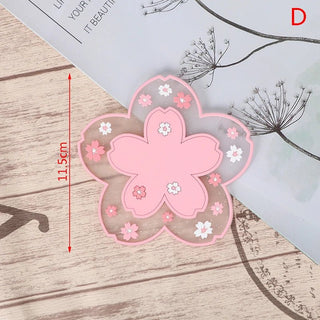 Sotto Bicchiere Modello Fiore Decorazione Tavolo Design Floreale Materiale Silicone-INTERIOR DREAM DESIGN