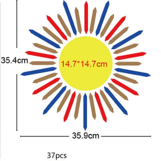Specchio Adesivo Murale Soggiorno Camera Letto Design Sole Accessori Decorazione Casa - INTERIOR DREAM DESIGN