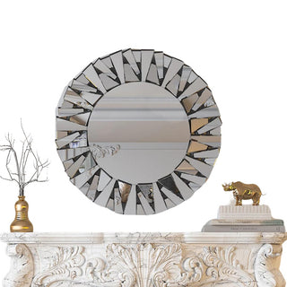 Specchio Decorativo Parete Argento Vetro Moderno Elegante Accessori Decorazione Casa Soggiorno - INTERIOR DREAM DESIGN