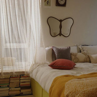 Specchio Forma Farfalla Marrone Scuro Legno Design Innovativo Parete-INTERIOR DREAM DESIGN