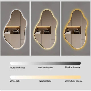 Specchio Forma Irregolare Luci Incluse Calde Fredde Diverse Dimensioni Arredamento Decorazione Casa-INTERIOR DREAM DESIGN