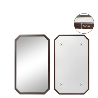 Specchio Marrone Diverse Forme Grandezze Dimensioni Elegante Legno Vetro-INTERIOR DREAM DESIGN