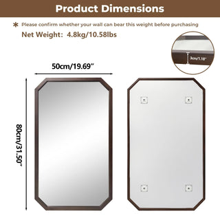 Specchio Marrone Diverse Forme Grandezze Dimensioni Elegante Legno Vetro-INTERIOR DREAM DESIGN