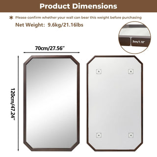 Specchio Marrone Diverse Forme Grandezze Dimensioni Elegante Legno Vetro-INTERIOR DREAM DESIGN