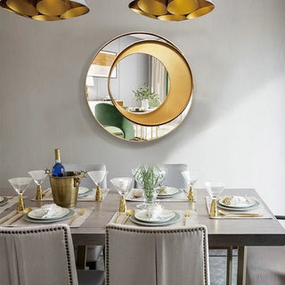 Specchio Rotondo Oro Argento Decorativo Decorazione Casa Ferro Vetro-INTERIOR DREAM DESIGN