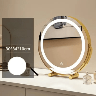 Specchio Scrivania Da Tavolo Materiale Metallo Diverse Colorazioni Cavo Ricaricabile Luce Led-INTERIOR DREAM DESIGN