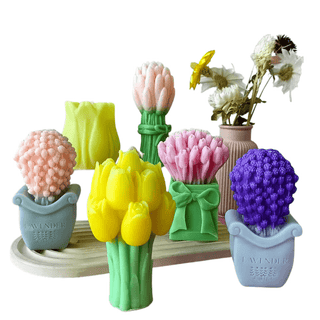 Stampo Per Candele Modello Floreale Diversi Modelli Materiale Silicone Stampo Colore Trasparente Decorazione Casa-INTERIOR DREAM DESIGN