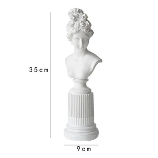 Statua Decorativa Oro Bianca Donna Busto Elegante Raffinato Resina-INTERIOR DREAM DESIGN
