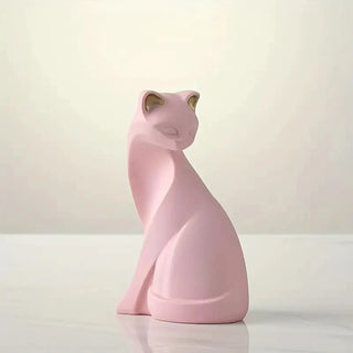 Statua Gatto Decorazione Casa Design Moderno Rosa Nero Bianco Decorazione Elegante - INTERIOR DREAM DESIGN