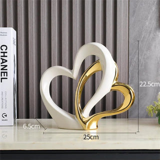 Statua Materiale Ceramica Modello Cuore Diverse Colorazioni Arredo Casa Design Moderno Elegante-INTERIOR DREAM DESIGN