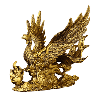 Statua Modello Drago Materiale Rame Colore Oro Decorazione Moderna Creativa Arredo Casa-INTERIOR DREAM DESIGN