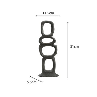 Statua Modello Geometrico Materiale Ceramica Diverse Colorazioni Design Elegante-INTERIOR DREAM DESIGN