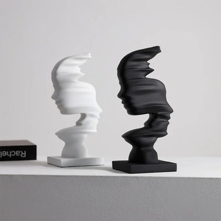 Statua Moderna Arte Umana Decorazione Casa Materiale Resina Colore Bianco Nero-INTERIOR DREAM DESIGN