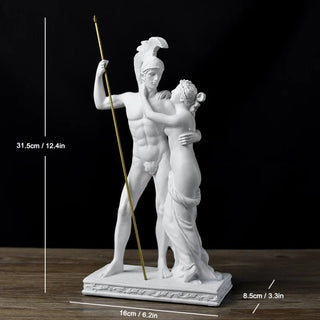 Statuetta Bianca Coppia Romana Decorativa Fantasiosa Decorazione Casa Artistico-INTERIOR DREAM DESIGN