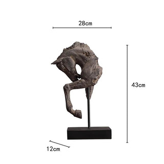 Statuetta Cavallo Marrone Resina Decorazione Casa Fantasiosa Stile Elegante Particolare-INTERIOR DREAM DESIGN