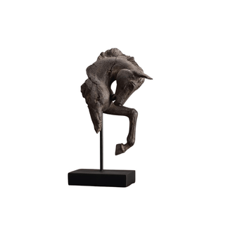 Statuetta Cavallo Marrone Resina Decorazione Casa Fantasiosa Stile Elegante Particolare-INTERIOR DREAM DESIGN