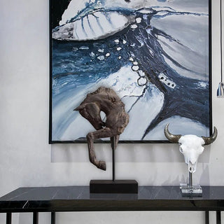 Statuetta Cavallo Marrone Resina Decorazione Casa Fantasiosa Stile Elegante Particolare-INTERIOR DREAM DESIGN