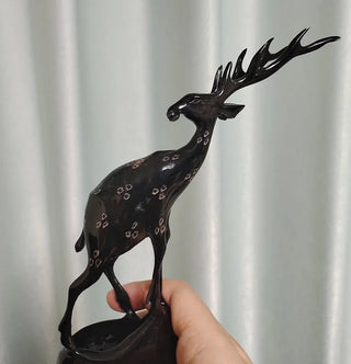 Statuetta Cervo Nero Decorazione Casa Stilosa Resistente Decorativa Simpatica-INTERIOR DREAM DESIGN