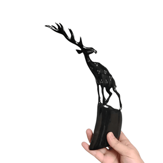 Statuetta Cervo Nero Decorazione Casa Stilosa Resistente Decorativa Simpatica-INTERIOR DREAM DESIGN