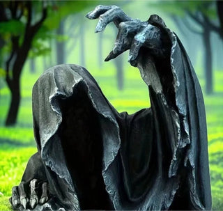 Statuetta Da Giardino Interno Resina Nero Design Busto Halloween Divertimento - INTERIOR DREAM DESIGN