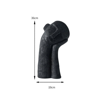 Statuetta Decorativa Bianca Nero Scultura Resina Salotto Decorazione Casa-INTERIOR DREAM DESIGN