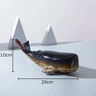 Statuetta Decorativa Materiale Ceramica Modello Animale Balena Creativo Arredo Casa-INTERIOR DREAM DESIGN