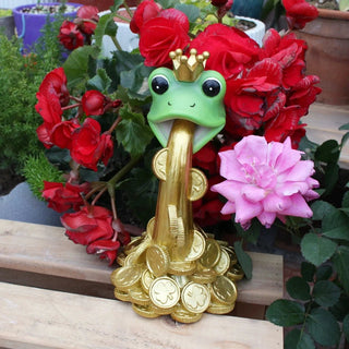 Statuetta Decorativa Resina Rana Oro Verde Esterno Decorazione Casa Utile Creativa-INTERIOR DREAM DESIGN