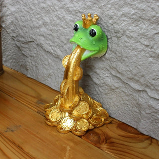 Statuetta Decorativa Resina Rana Oro Verde Esterno Decorazione Casa Utile Creativa-INTERIOR DREAM DESIGN