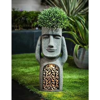 Statuetta Decorativa Resina Scultura Creativa Giardino Grigio Resistente Divertente-INTERIOR DREAM DESIGN