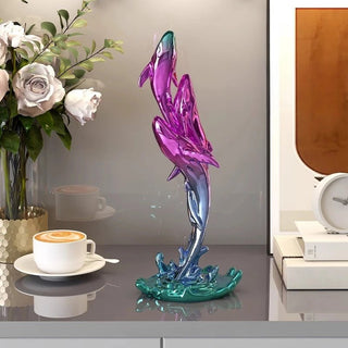 Statuetta Decorativa Squali Pesci Salotto Decorazioni Casa Ufficio Resina-INTERIOR DREAM DESIGN