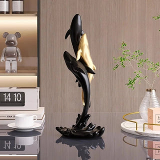 Statuetta Decorativa Squali Pesci Salotto Decorazioni Casa Ufficio Resina-INTERIOR DREAM DESIGN