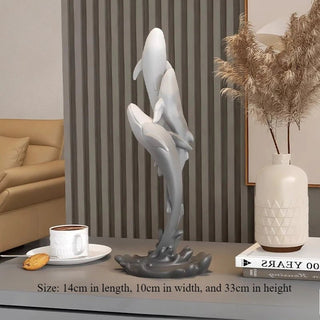 Statuetta Decorativa Squali Pesci Salotto Decorazioni Casa Ufficio Resina-INTERIOR DREAM DESIGN