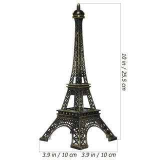 Statuetta Decorativa Tour Eiffel Luci Illuminata Batterie Lega Zinco Bronzo Arredamento Decorazione Casa - INTERIOR DREAM DESIGN