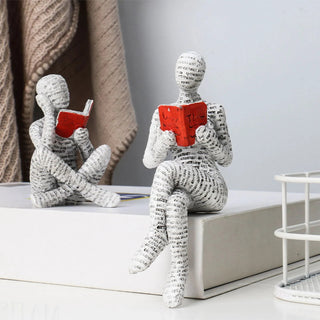 Statuetta Lettura Scritte Nordica Decorazione Casa Divertente Stile Salotto Simpatica Libro - INTERIOR DREAM DESIGN