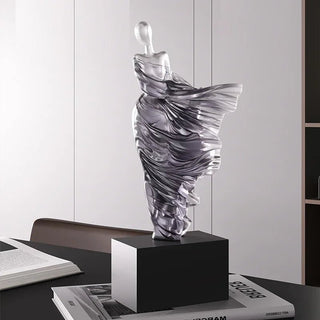 Statuetta Materiale Resina Modello Donna Arredo Casa Design Elegante Moderno-INTERIOR DREAM DESIGN