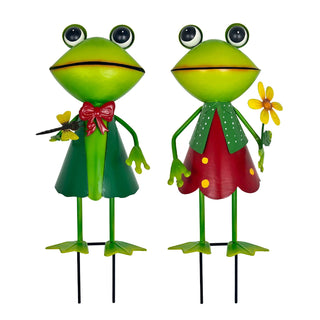 Statuetta Rana Esterno Diversi Modelli Verde Simpatica Benvenuto Giardino Resistente Metallo-INTERIOR DREAM DESIGN