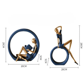 Statuetta Relax Soggiorno Decorazione Casa Stilosa Decorativa Ragazze Rilassate Pratiche-INTERIOR DREAM DESIGN