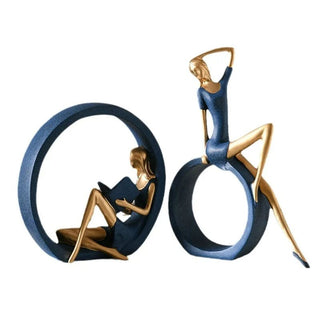Statuetta Relax Soggiorno Decorazione Casa Stilosa Decorativa Ragazze Rilassate Pratiche-INTERIOR DREAM DESIGN