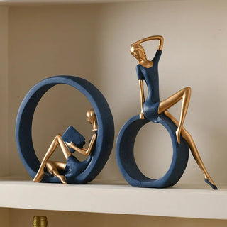 Statuetta Relax Soggiorno Decorazione Casa Stilosa Decorativa Ragazze Rilassate Pratiche-INTERIOR DREAM DESIGN